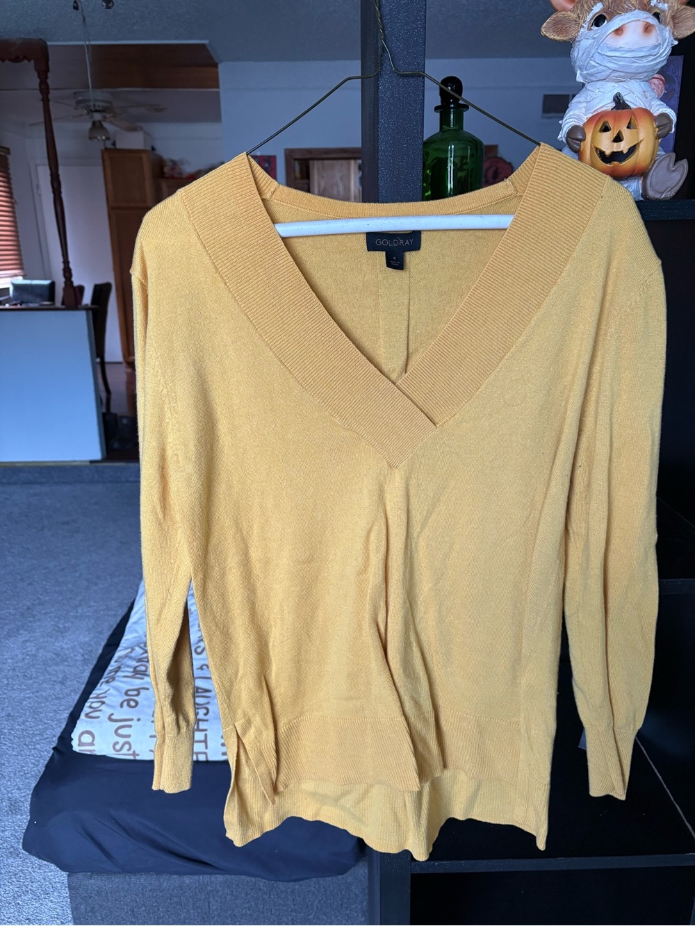 Gold V-Neck Sweater by Coldwater